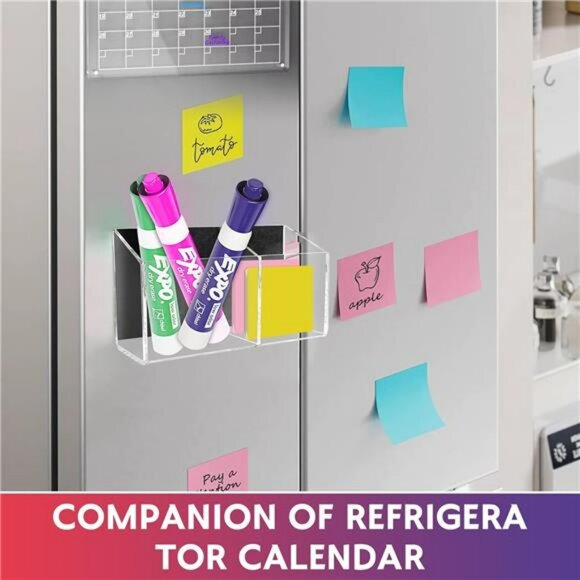 Clear Magnetic Dry Erase Marker Holder Acrylic Whiteboard Pen Organizer Office - Picture 4 of 8